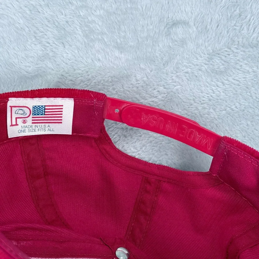 Vintage Trucker Hat Red Corduroy Biplane Aviation Snapback Airplane Baseball Cap
